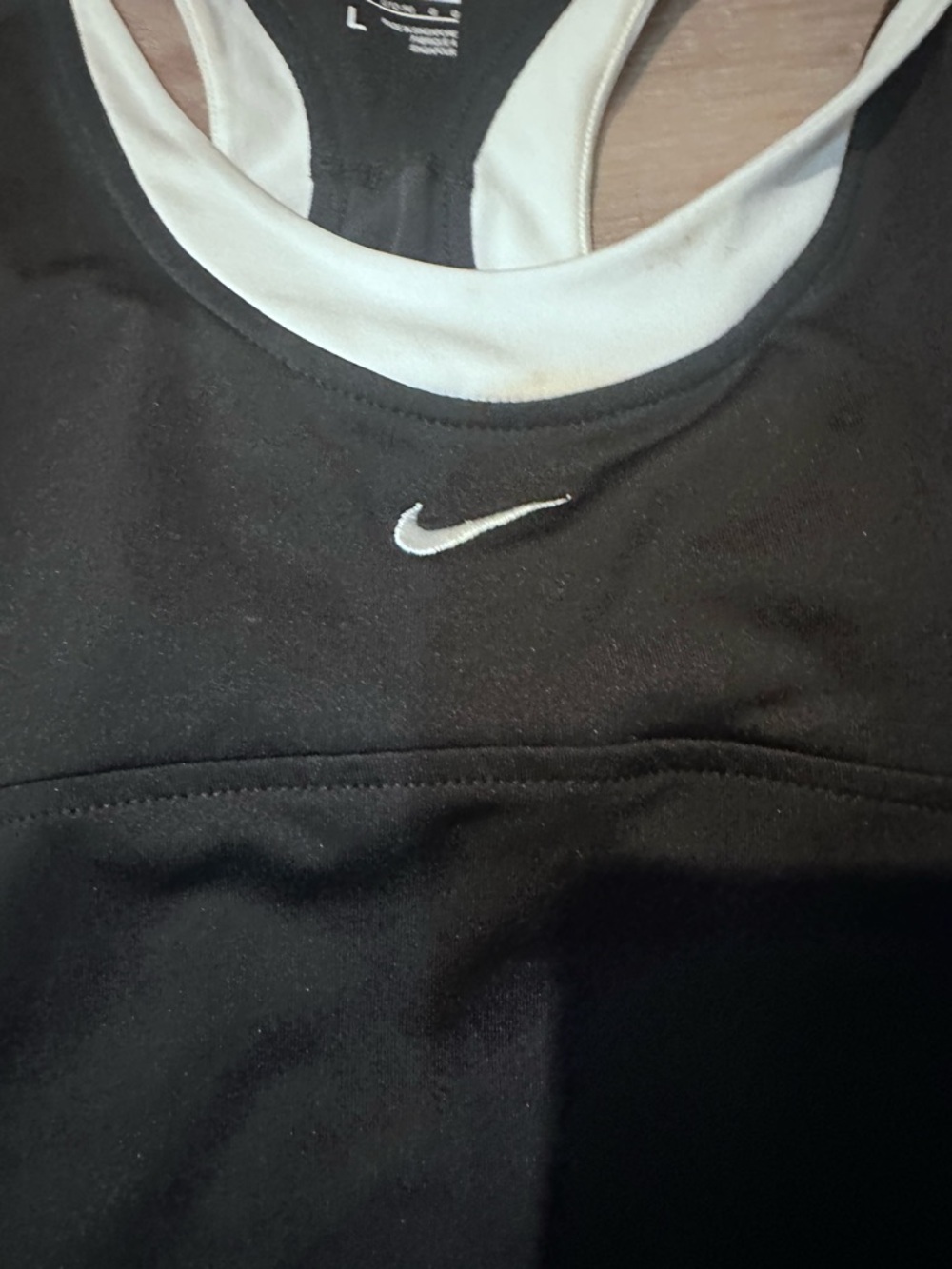 Nike Black Racerback Tank with White Trim